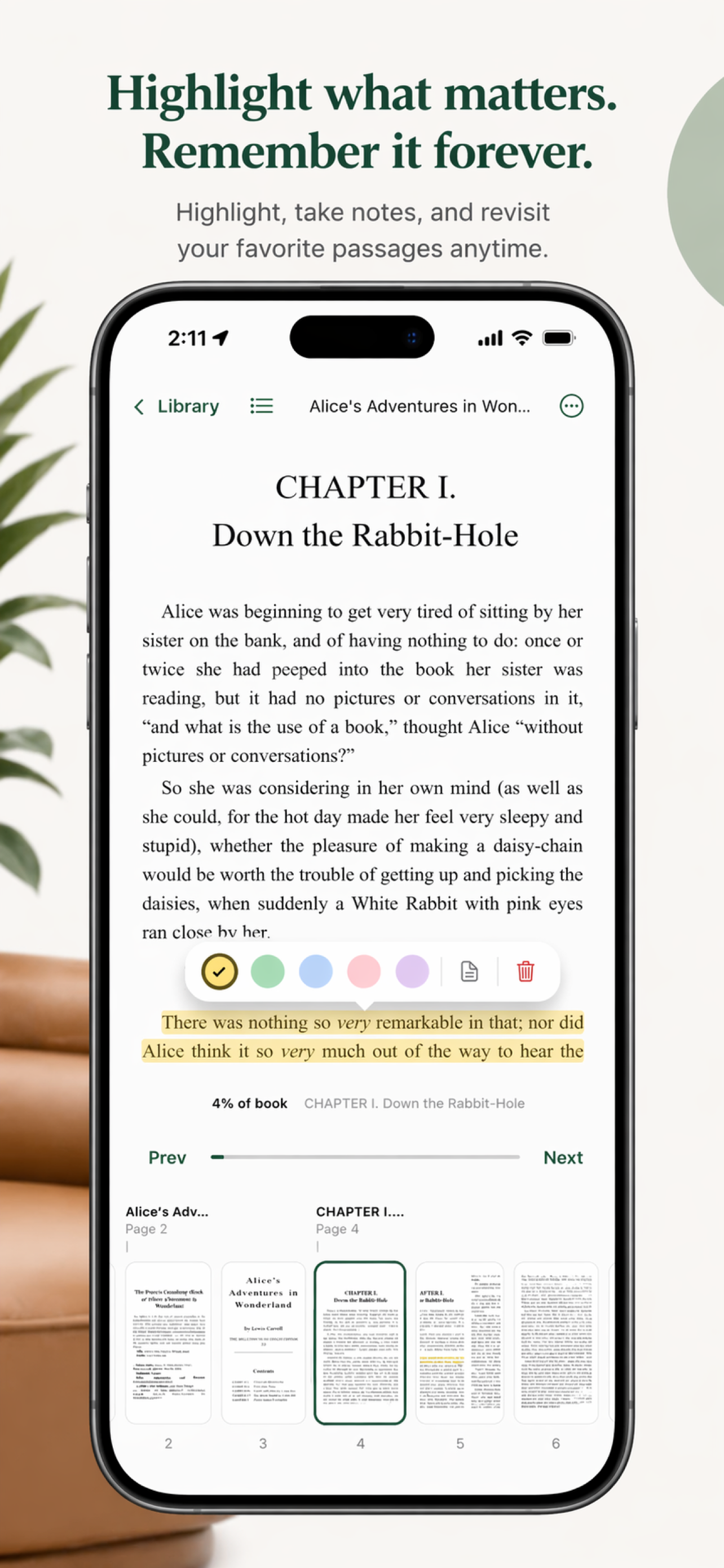 Lumen notes screen on iPhone gathering annotations from across a book