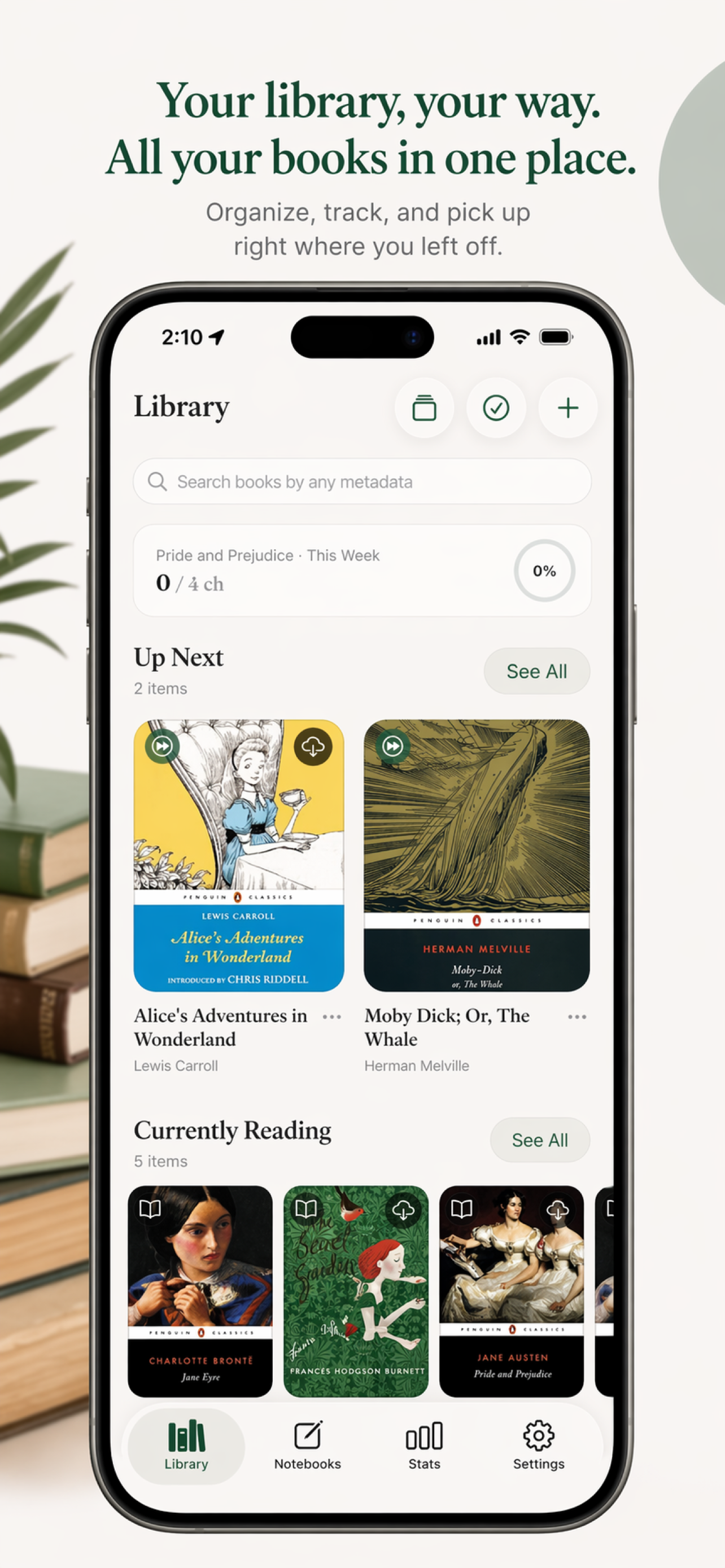 Lumen library screen on iPhone